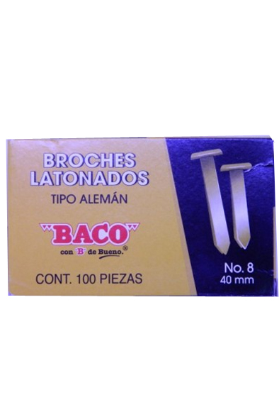 BROCHE LATONADO 40MM C/100 BACO