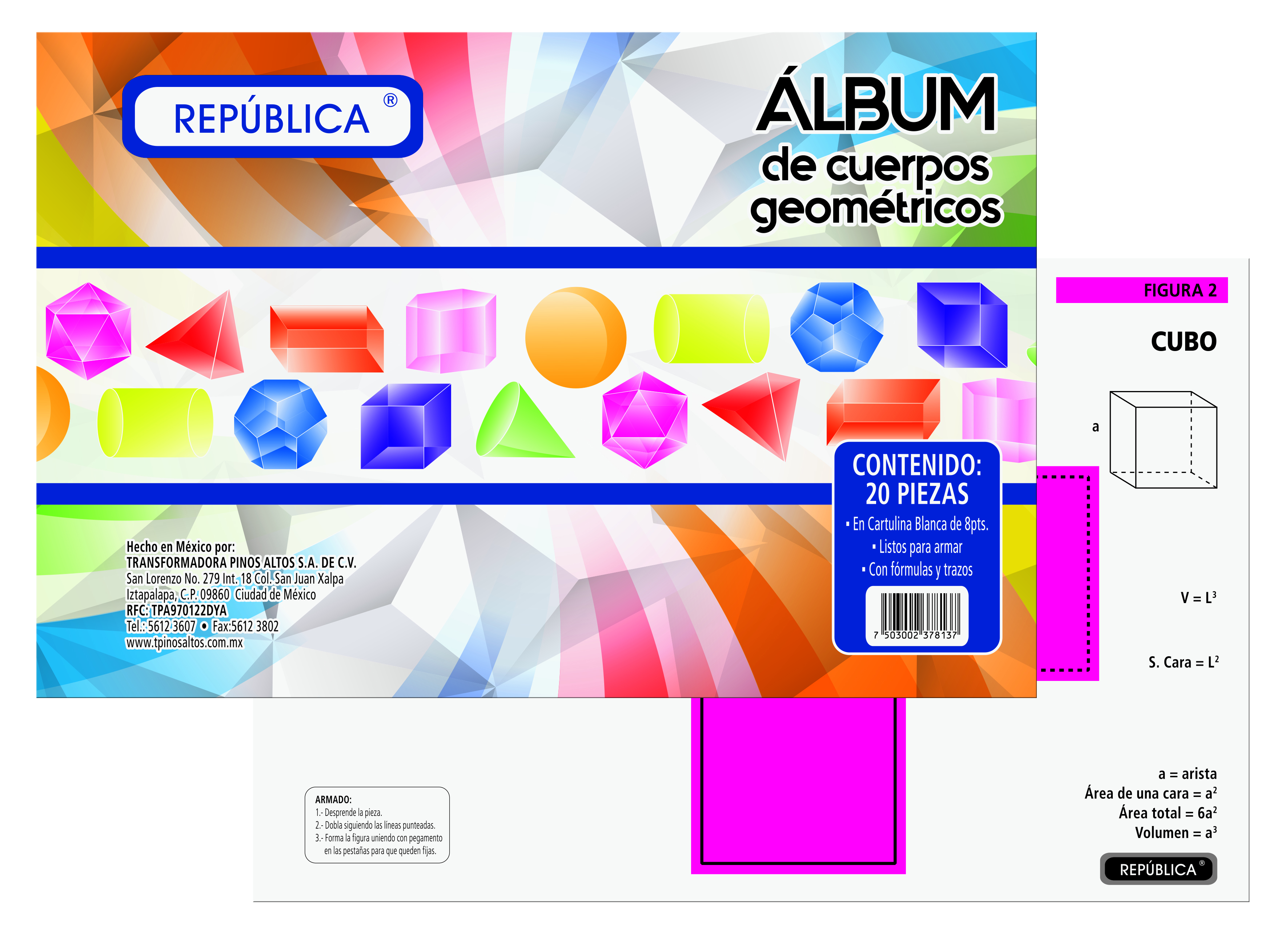 ALBUM DE CUERPO GEOMETRICO     REPUBLICA 378137 378132 GEO01