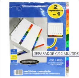SEPARADOR CTA.MULTIDEX BASIC C/10  P0444 004449 P0157 (FORMAT