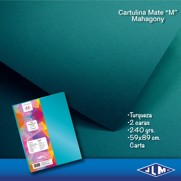 CARTULINA CTA MATE MAHAGONY TURQUE.C/100 2051-50D-2 JLM 2 CAR